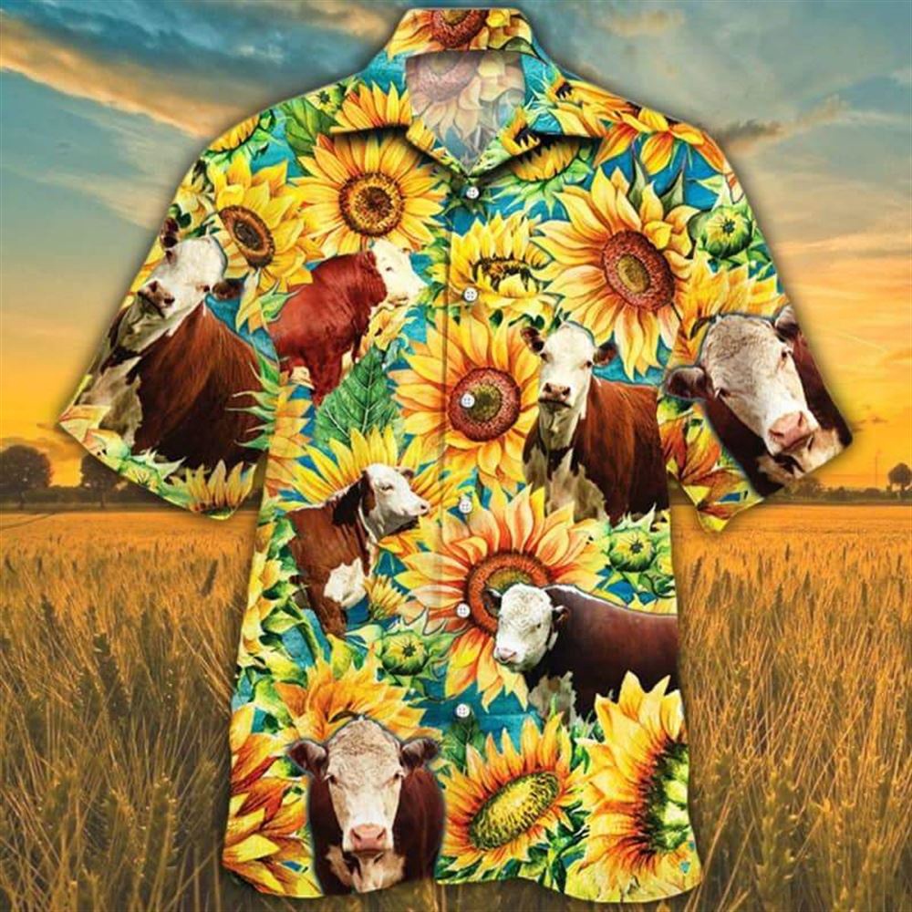 Farm Hawaiian Shirt Sunflower Hereford Cattle All Printed 3D Hawaiian Shirt Animal Hawaiian Shirt 1 wqhxwb.jpg Farm Hawaiian Shirt Sunflower Hereford Cattle All Printed 3D Hawaiian Shirt Animal Hawaiian Shirt 1 wqhxwb.jpg