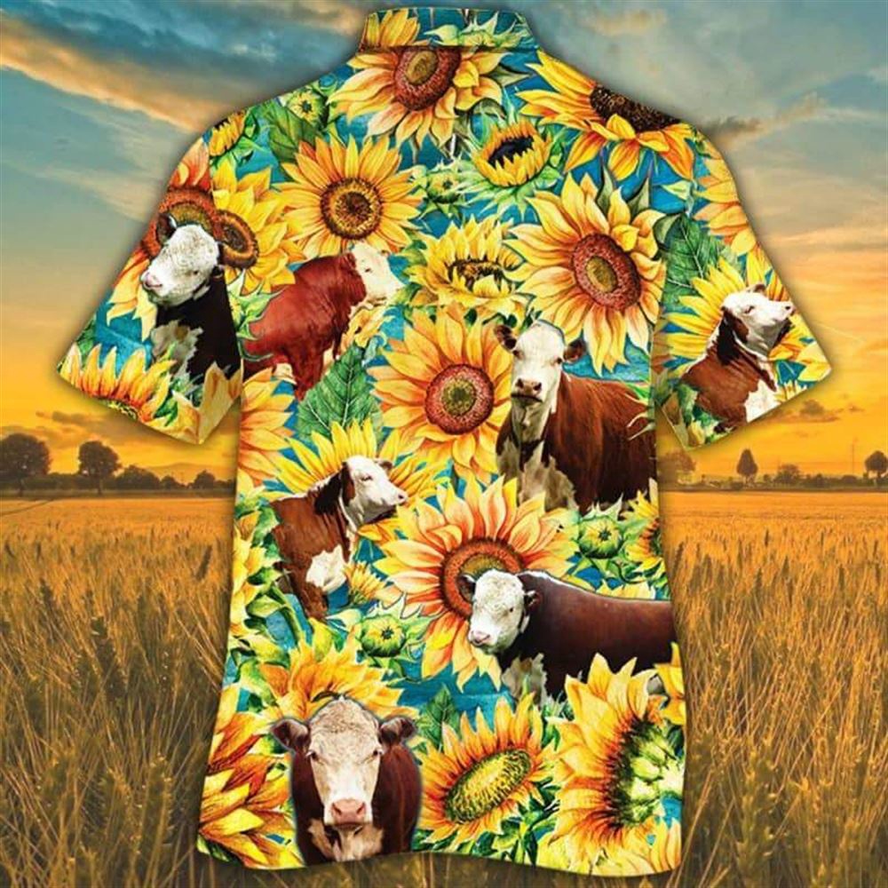 Farm Hawaiian Shirt Sunflower Hereford Cattle All Printed 3D Hawaiian Shirt Animal Hawaiian Shirt 2 e2mi21.jpg Farm Hawaiian Shirt Sunflower Hereford Cattle All Printed 3D Hawaiian Shirt Animal Hawaiian Shirt 2 e2mi21.jpg