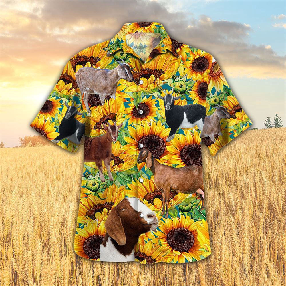 Farm Hawaiian Shirt Sunflower Nubian Goat All Printed 3D Hawaiian Shirt Animal Hawaiian Shirt 1 buudui.jpg Farm Hawaiian Shirt Sunflower Nubian Goat All Printed 3D Hawaiian Shirt Animal Hawaiian Shirt 1 buudui.jpg