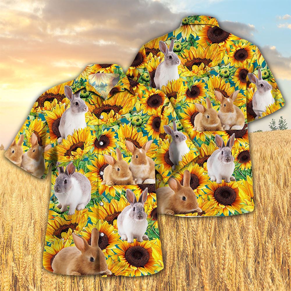 Farm Hawaiian Shirt Sunflower Rabbit All Printed 3D Hawaiian Shirt For Men And Women Animal Hawaiian Shirt 1 muwuoj.jpg