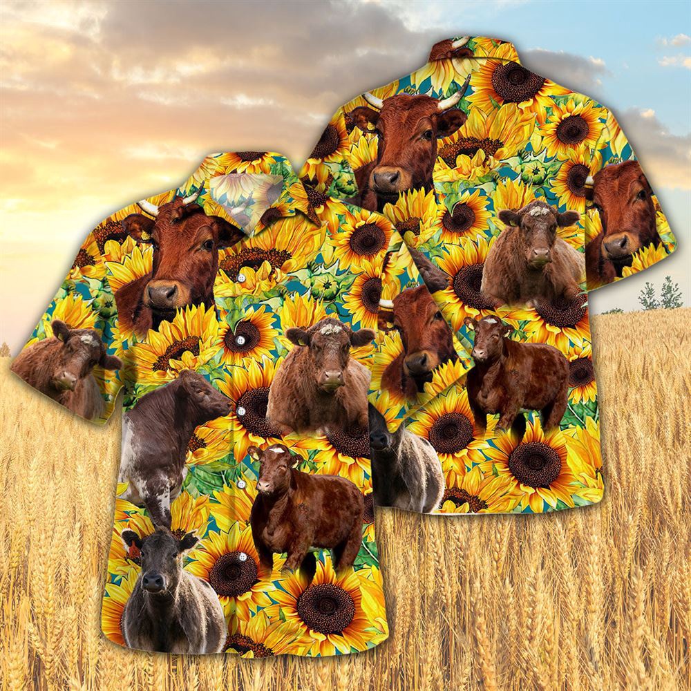 Farm Hawaiian Shirt Sunflower Shorthorn Cattle All Printed 3D Hawaiian Shirt For Men And Women Animal Hawaiian Shirt 1 rnxz3g.jpg