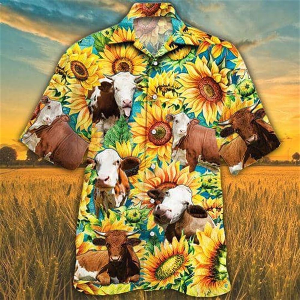 Farm Hawaiian Shirt Sunflower Simmental Cattle All Printed 3D Hawaiian Shirt Animal Hawaiian Shirt 1 jmfder.jpg Farm Hawaiian Shirt Sunflower Simmental Cattle All Printed 3D Hawaiian Shirt Animal Hawaiian Shirt 1 jmfder.jpg