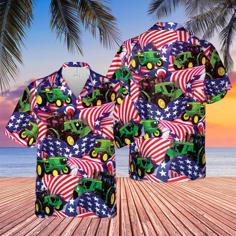 Farm Hawaiian Shirt Tractor United States Flag All Over Printed 3D Hawaiian Shirt Animal Hawaiian Shirt 1 wkzmcs.jpg
