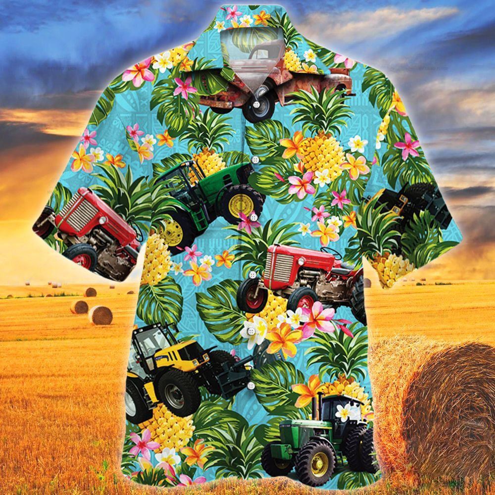 Farm Hawaiian Shirt Tractors Pineapple Tropical Plant All Over Printed 3D Hawaiian Shirt Animal Hawaiian Shirt 1 cq336g.jpg