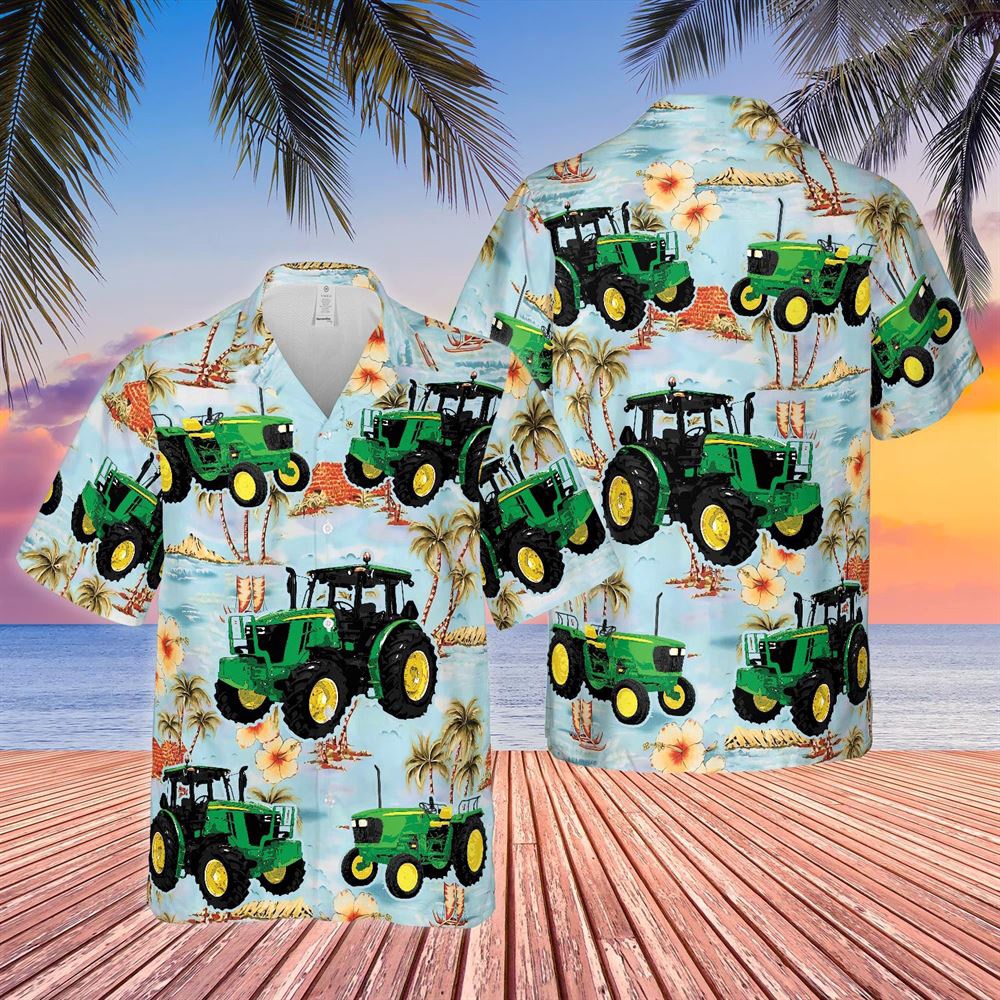 Farm Hawaiian Shirt Tractors Tropical Island Blue All Over Printed 3D Hawaiian Shirt Animal Hawaiian Shirt 1 c191e8.jpg