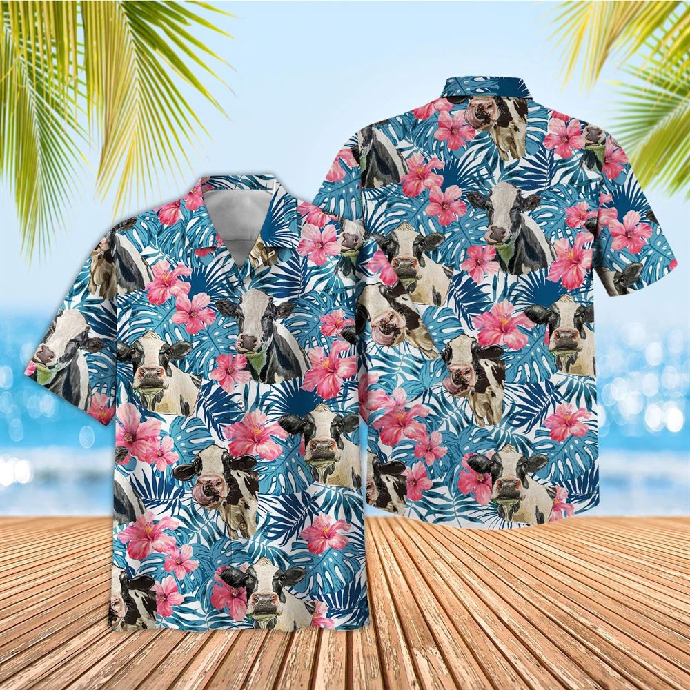 Farm Hawaiian Shirt Tropical Holstein Blue Pink Floral 3D Hawaiian Shirt Animal Hawaiian Shirt 1 hsjz1p.jpg Farm Hawaiian Shirt Tropical Holstein Blue Pink Floral 3D Hawaiian Shirt Animal Hawaiian Shirt 1 hsjz1p.jpg