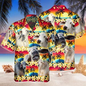 Farm Hawaiian Shirt, Vintage Brahman Tropical…