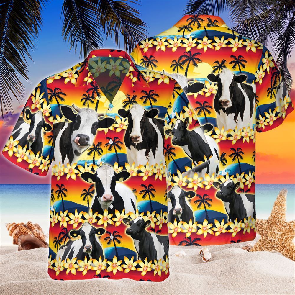 Farm Hawaiian Shirt Vintage Holstein Tropical Sunset Hibiscus And Palm Tree All Over Printed 3D Hawaiian Shirt Animal Hawaiian Shirt 1 zqindr.jpg