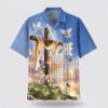 Christian Hawaiian Shirt, He Is Risen Eagle Cross Hawaiian Shirt, Religion Hawaiian Shirt