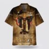 Christian Hawaiian Shirt, He Is Risen Dove Cross Flower Hawaiian Shirt, Religion Hawaiian Shirt