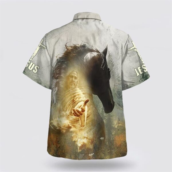 Christian Hawaiian Shirt, Horse And Jesus Faith Over Fear Hawaiian Shirt, Religion Hawaiian Shirt
