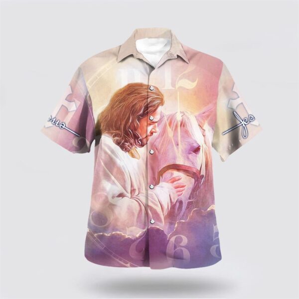Christian Hawaiian Shirt, Jesus And Horses Hawaiian Shirt, Religion Hawaiian Shirt