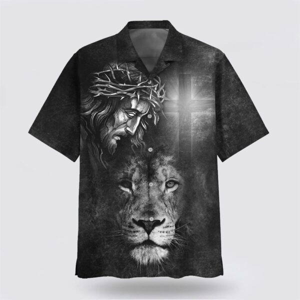 Christian Hawaiian Shirt, Jesus And Lion 3 Hawaiian Shirt, Religion Hawaiian Shirt