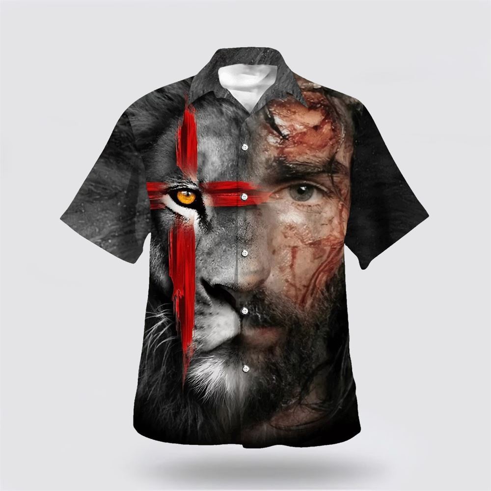 Jesus And Lion King Hawaiian Shirts For Men Christian Hawaiian Shirt Religious Aloha Shirt 1 f3jifb.jpg Jesus And Lion King Hawaiian Shirts For Men Christian Hawaiian Shirt Religious Aloha Shirt 1 f3jifb.jpg
