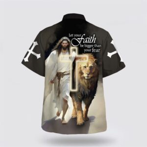 Christian Hawaiian Shirt, Jesus And Lion…
