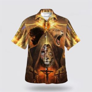 Christian Hawaiian Shirt, Jesus And Lion…