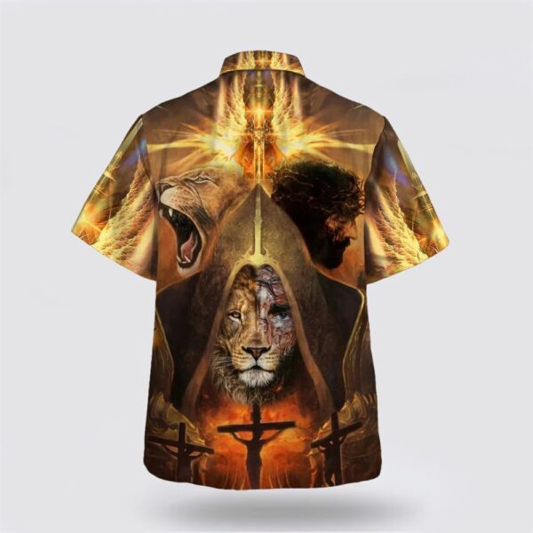 Christian Hawaiian Shirt, Jesus And Lion Of Judah Hawaiian Shirts For Men, Religion Hawaiian Shirt