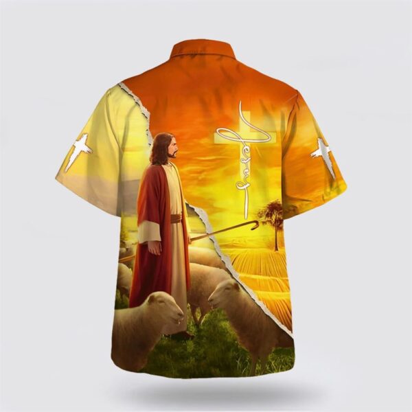 Christian Hawaiian Shirt, Jesus And The Lamb Hawaiian Shirt, Religion Hawaiian Shirt