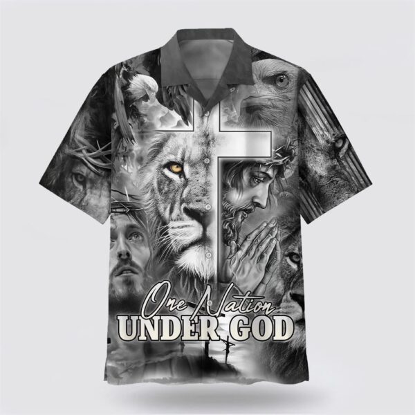 Christian Hawaiian Shirt, Jesus And The Lion Of Judah Hawaiian Shirt, Religion Hawaiian Shirt