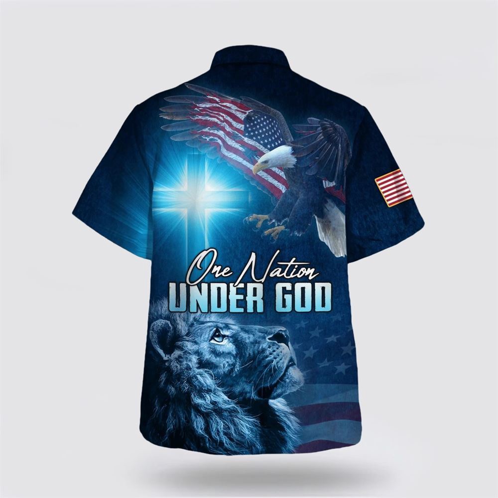 Jesus Christ Lion Eagle One Nation Under God American Hawaiian Shirt Christian Hawaiian Shirt Religious Aloha Shirt 2 jbczmh.jpg