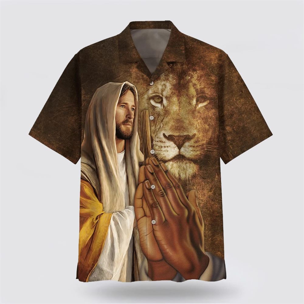 Jesus Christ Prayer Lion Hawaiian Shirt Christian Hawaiian Shirt Religious Aloha Shirt 1 kscghy.jpg