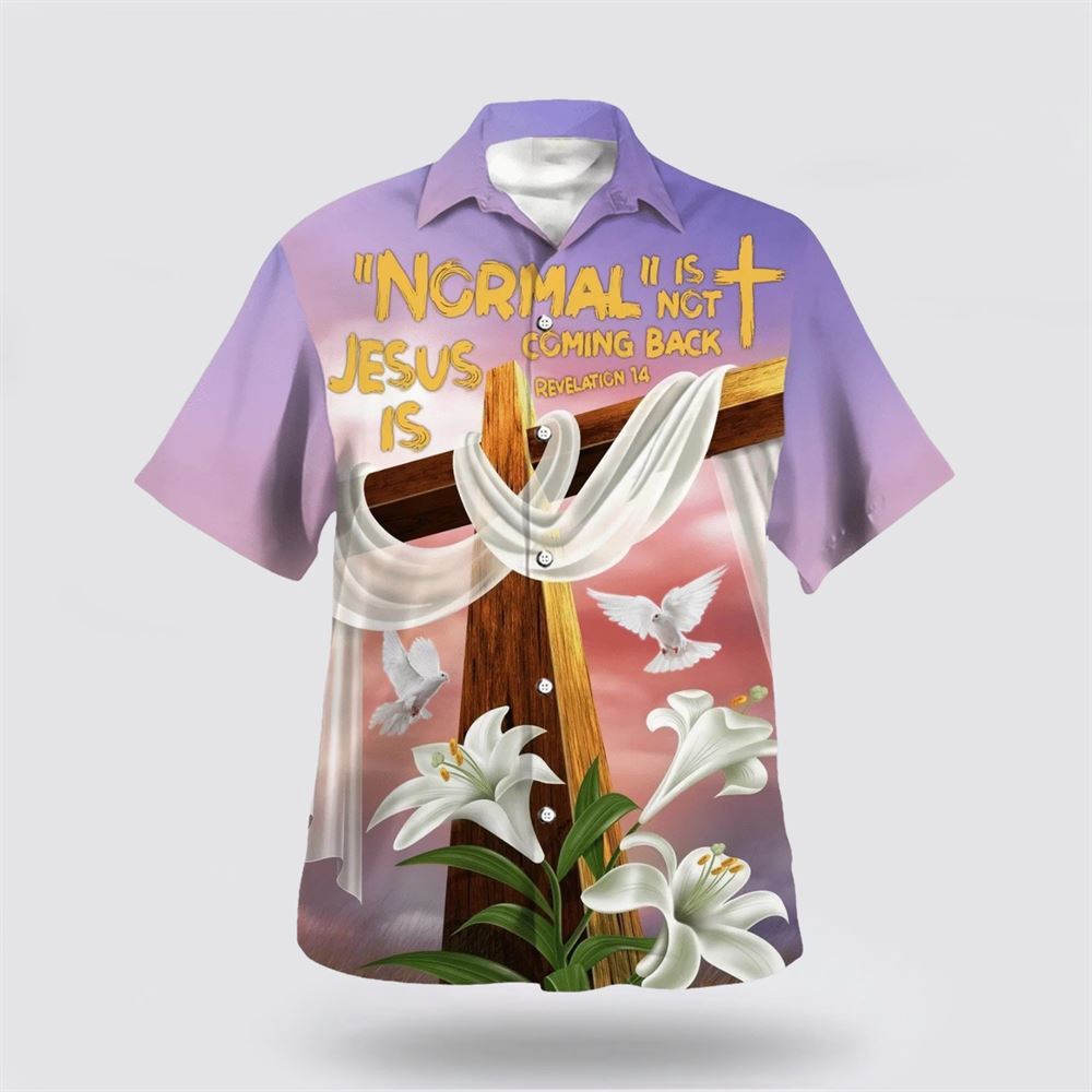 Jesus Cross Easter Lilies Flowers Hawaiian Shirt Christian Hawaiian Shirt Christian Summer Short Sleeve Shirt 1 ibugcc.jpg