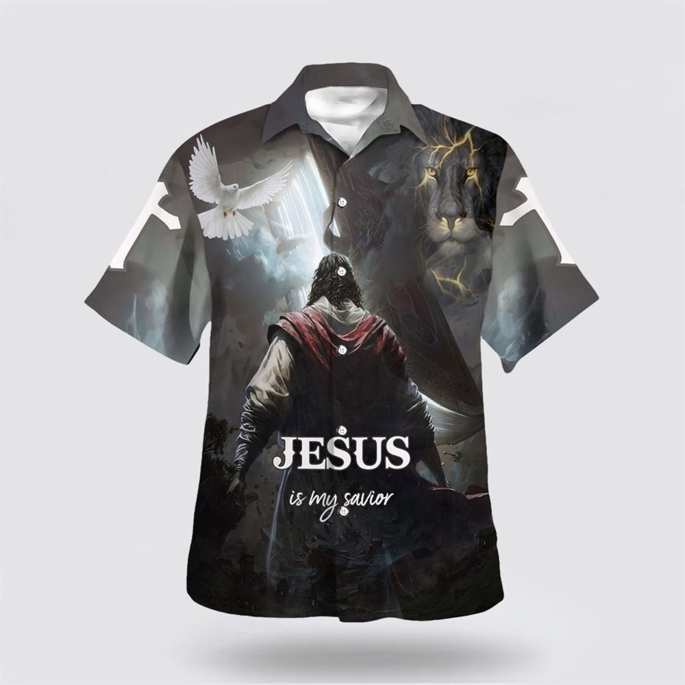 Jesus Is My Savior Hawaiian Shirt Christ Jesus Anh The Lion Hawaiian Shirts Christian Hawaiian Shirt Christian Summer Short Sleeve Shirt 1 kvwyhh.jpg