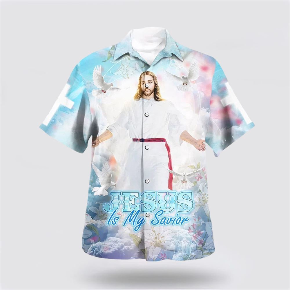 Jesus Is My Savior Hawaiian Shirt Christ Open Arms Hawaiian Shirts Christian Hawaiian Shirt Christian Summer Short Sleeve Shirt 1 bnjoqh.jpg