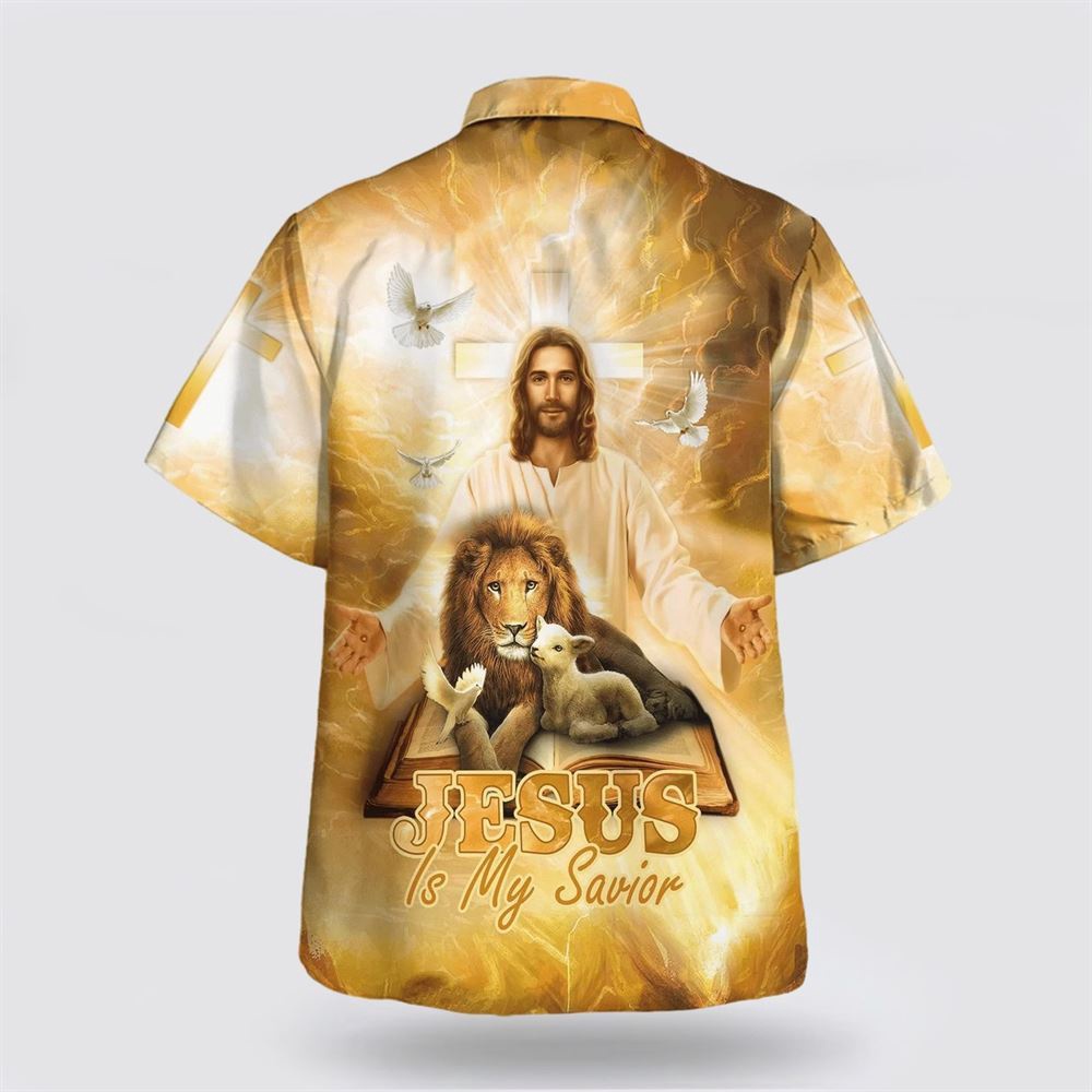 Jesus Lion And The Lamb Hawaiian Shirt Jesus Is My Savior Hawaiian Shirts Christian Hawaiian Shirt Christian Summer Short Sleeve Shirt 2 fjjysd.jpg