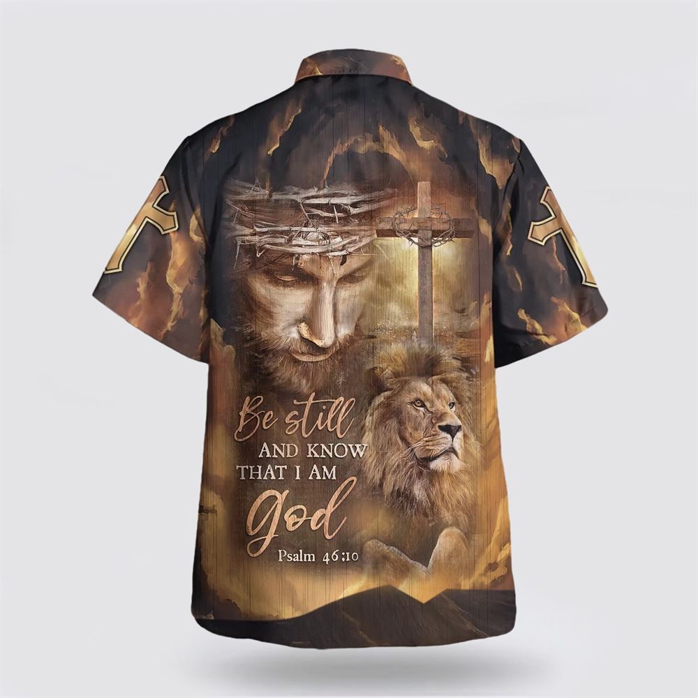 Jesus Lion Cross Be Still And Know That I Am God Hawaiian Shirts Christian Hawaiian Shirt Christian Summer Short Sleeve Shirt 2 tmlqjf.jpg