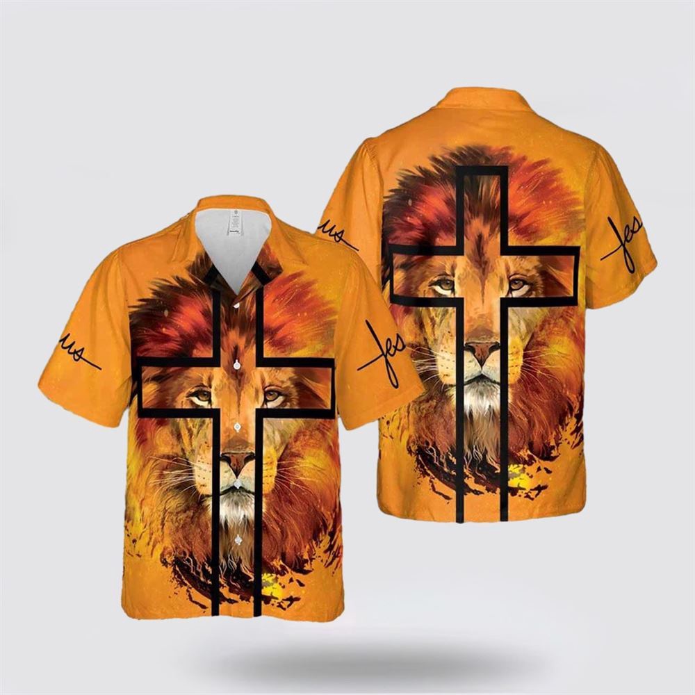 Jesus Lion Cross Portrait Hawaiian Shirt Religious Hawaiian Shirt Christian Aloha Shirt Christian Gift 1 rdqujo.jpg