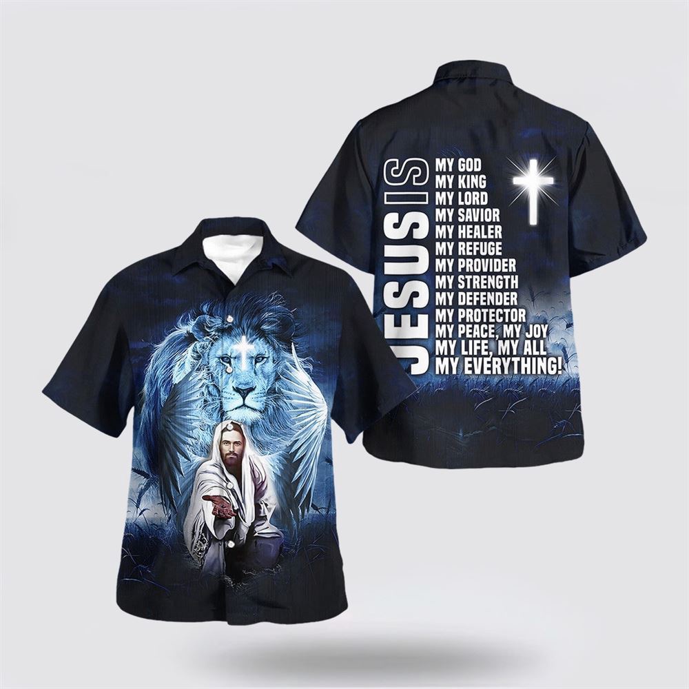 Jesus Lion Jesus Is My God My King My Lord Hawaiian Shirt Religious Hawaiian Shirt Christian Aloha Shirt Christian Gift 1 fdbepf.jpg