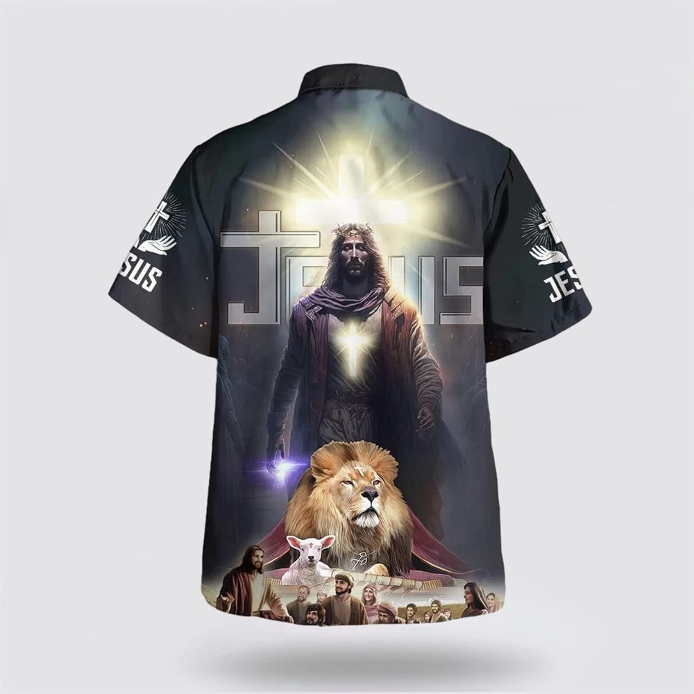 Jesus Lion Lamb With Disciples Hawaiian Shirts Christian Hawaiian Shirt Christian Summer Short Sleeve Shirt 2 srir6p.jpg