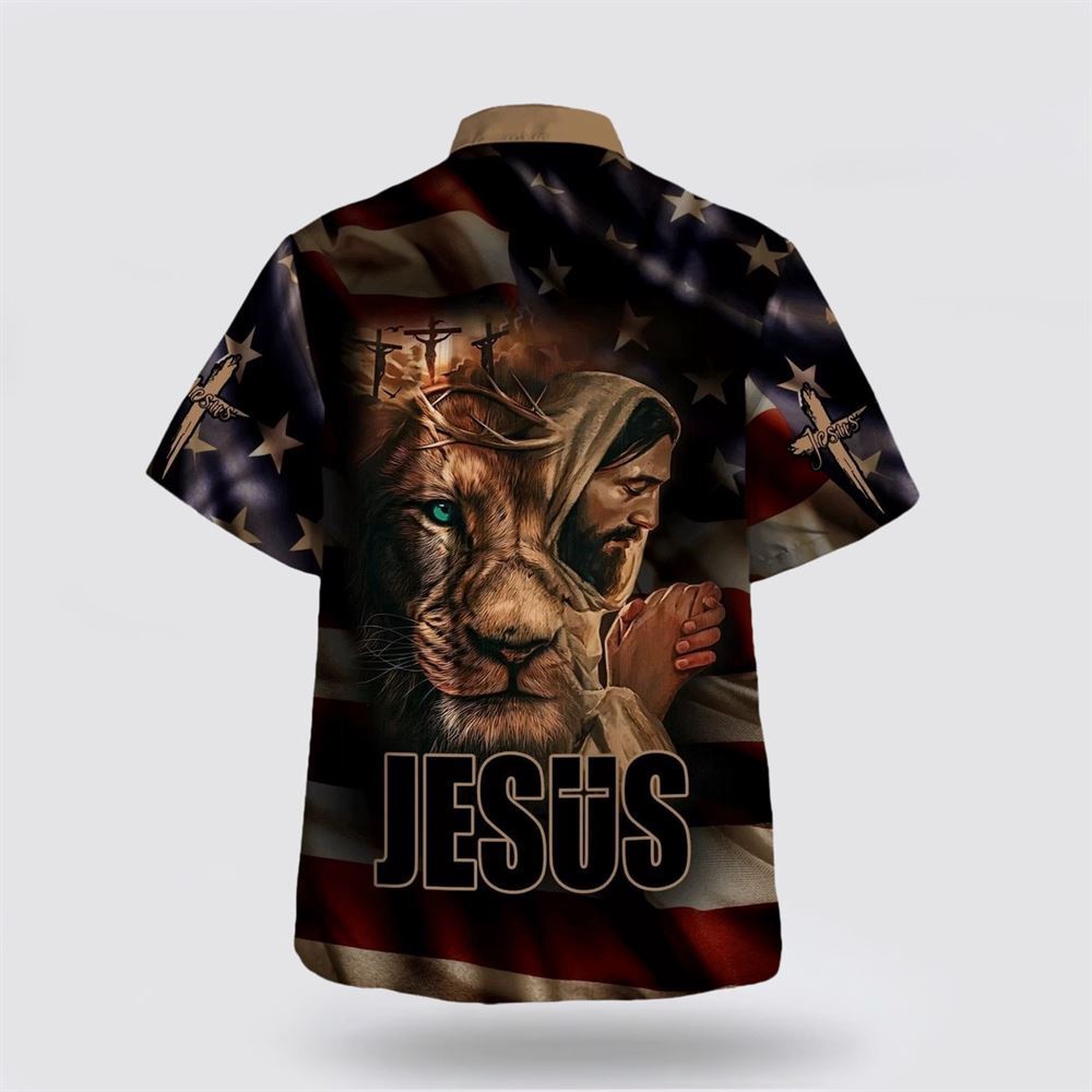 Jesus Lion Of Judah American Flag Hawaiian Shirts Christian Hawaiian Shirt Christian Summer Short Sleeve Shirt 2 qphi9f.jpg