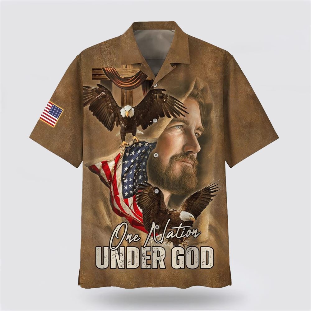 Jesus One Nation Under God Hawaiian Shirts Christian Hawaiian Shirt Christian Summer Short Sleeve Shirt 1 ffvnjo.jpg