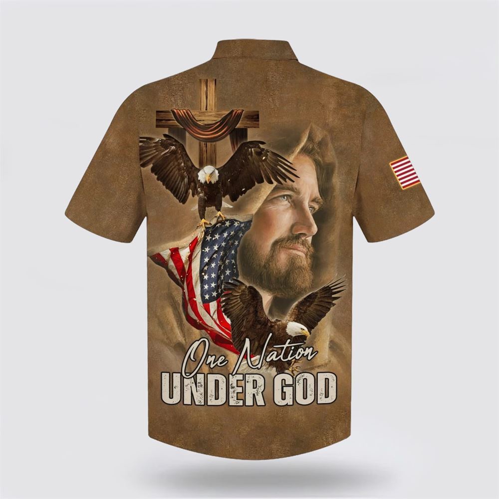 Jesus One Nation Under God Hawaiian Shirts Christian Hawaiian Shirt Christian Summer Short Sleeve Shirt 2 ffjebh.jpg