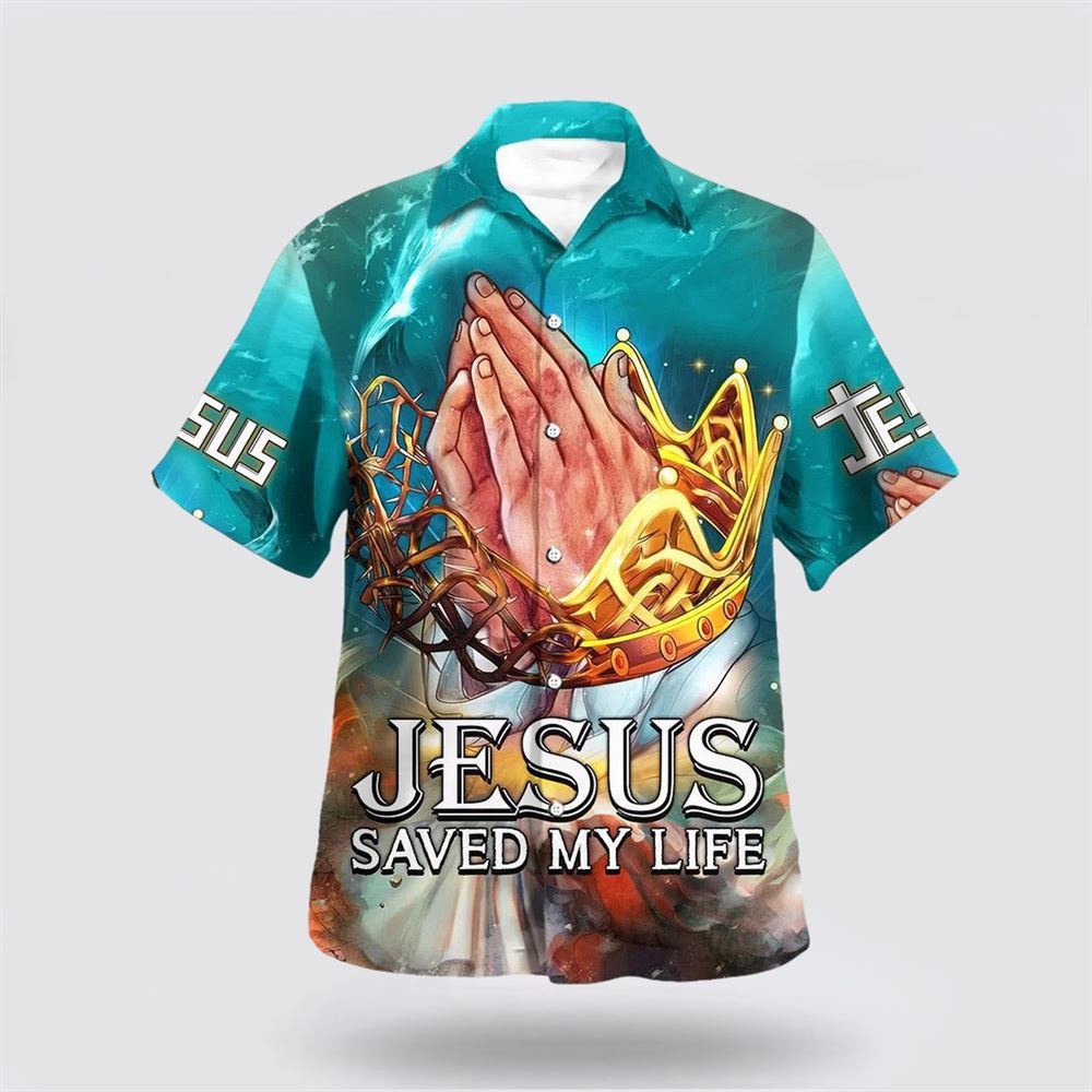 Jesus Saved My Life Hawaiian Shirt Hand Praying Hawaiian Shirts Christian Hawaiian Shirt Christian Summer Short Sleeve Shirt 1 tokkap.jpg Jesus Saved My Life Hawaiian Shirt Hand Praying Hawaiian Shirts Christian Hawaiian Shirt Christian Summer Short Sleeve Shirt 1 tokkap.jpg