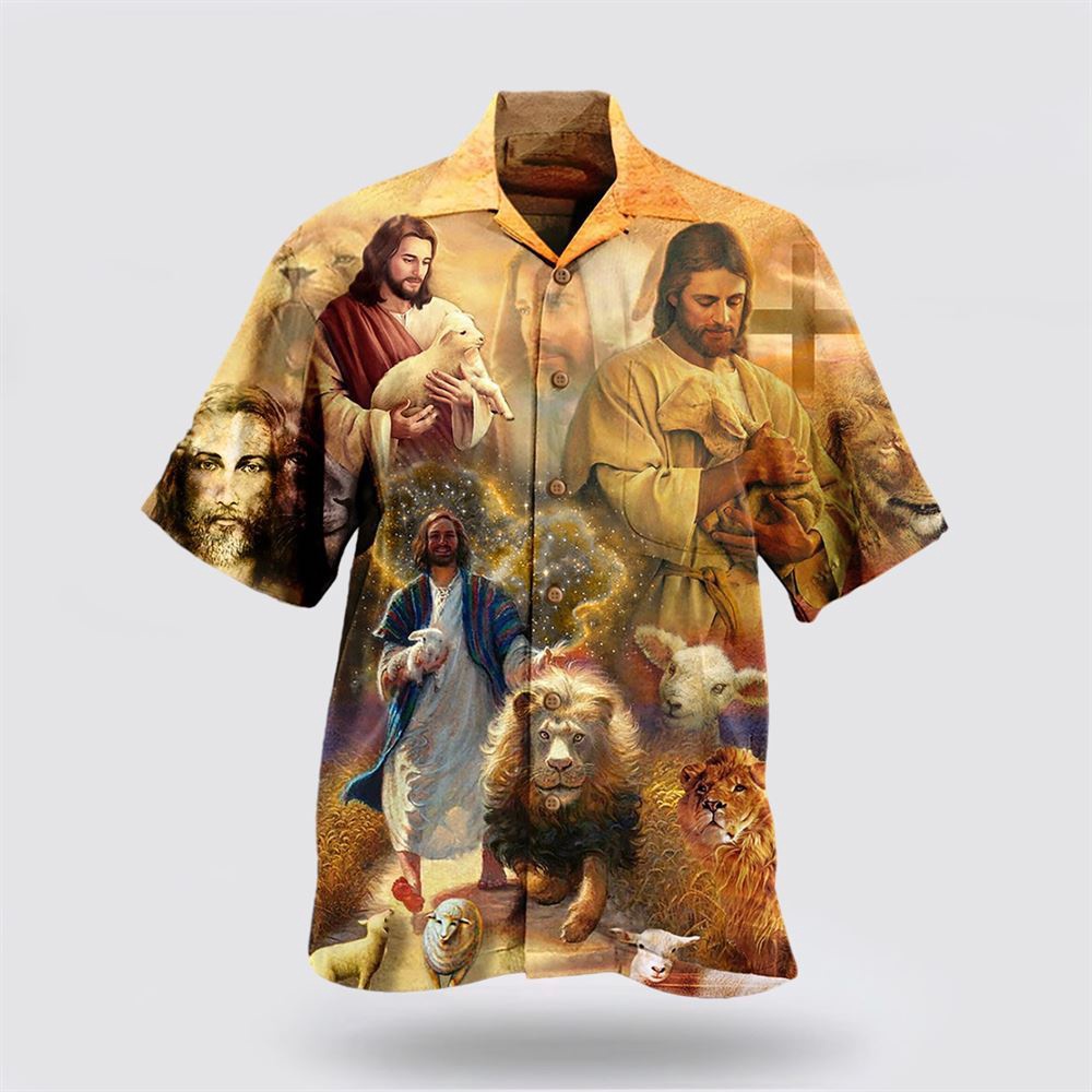 Jesus Saves Animals And Loves Animals Hawaiian Shirts Christian Hawaiian Shirt Christian Summer Short Sleeve Shirt 1 oytvss.jpg