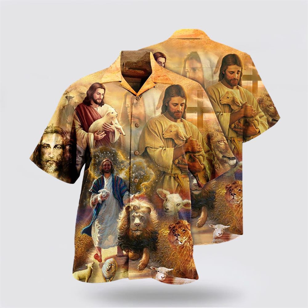Jesus Saves Animals And Loves Animals Hawaiian Shirts Christian Hawaiian Shirt Christian Summer Short Sleeve Shirt 2 wahtwd.jpg