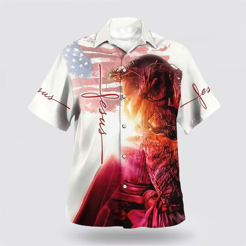 Jesus US American Flag Hawaiian Shirt Christian Hawaiian Shirt Christian Summer Short Sleeve Shirt 1 pfpxph.jpg