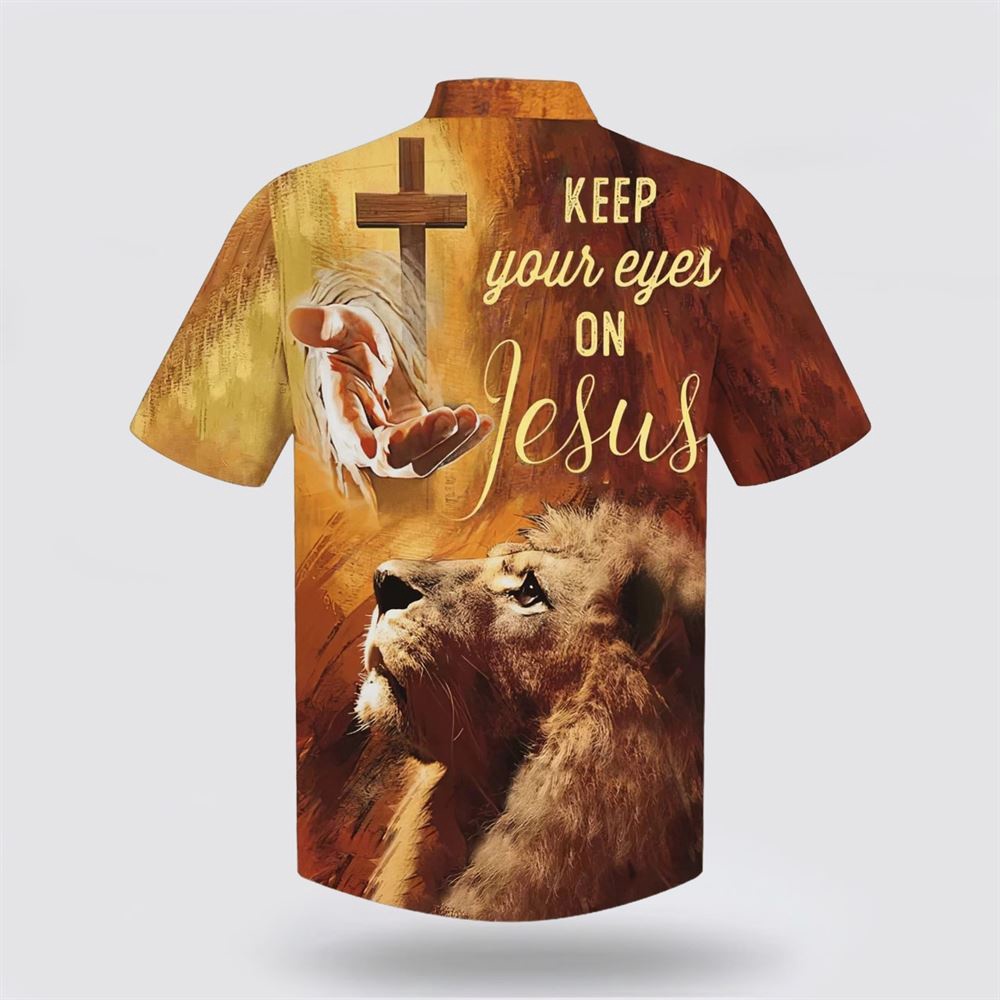 Keep Our Eyes On Jesus Hawaiian Shirt For Men Hand Of Jesus Lion Hawaiian Shirts Christian Hawaiian Shirt Christian Summer Short Sleeve Shirt 2 e9mus2.jpg