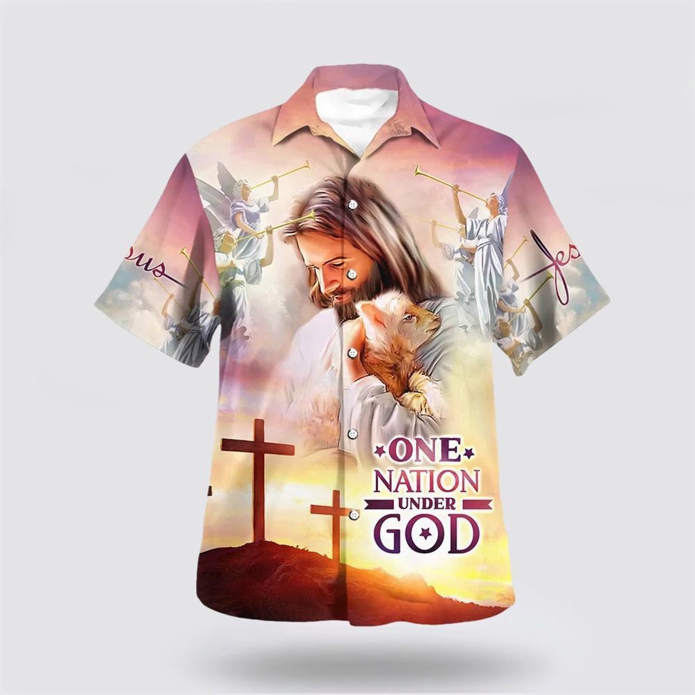 Lamb Of God Jesus Christ Hawaiian Shirt One Nation Under God Hawaiian Shirts Christian Hawaiian Shirt Christian Summer Short Sleeve Shirt 1 bizyy6.jpg
