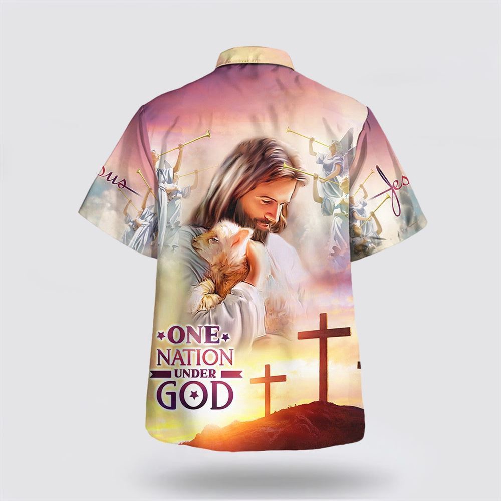 Lamb Of God Jesus Christ Hawaiian Shirt One Nation Under God Hawaiian Shirts Christian Hawaiian Shirt Christian Summer Short Sleeve Shirt 2 m1fauw.jpg