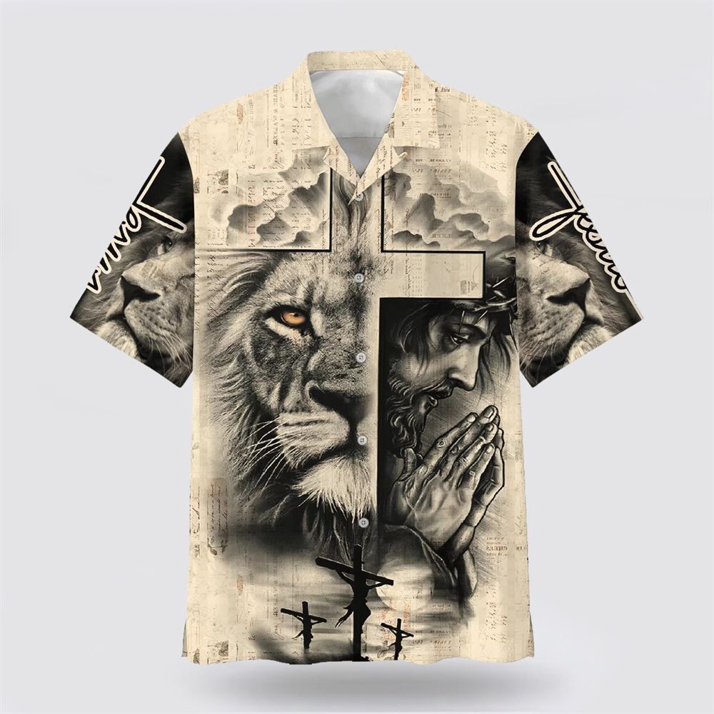 Lion And Jesus Hawaiian Shirt Christian Hawaiian Shirt Christian Summer Short Sleeve Shirt 1 h3emee.jpg Lion And Jesus Hawaiian Shirt Christian Hawaiian Shirt Christian Summer Short Sleeve Shirt 1 h3emee.jpg