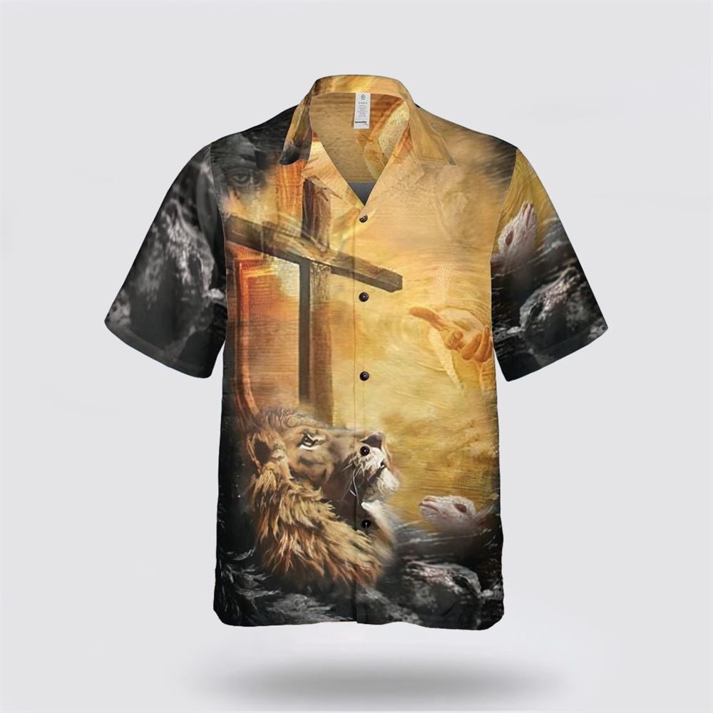 Lion Jesus Cross Sunrise Christianity Hawaiian Shirt Christian Hawaiian Shirt Christian Summer Short Sleeve Shirt 1 fvfwmk.jpg
