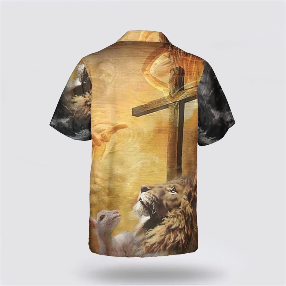 Lion Jesus Cross Sunrise Christianity Hawaiian Shirt Christian Hawaiian Shirt Christian Summer Short Sleeve Shirt 2 p3voxs.jpg
