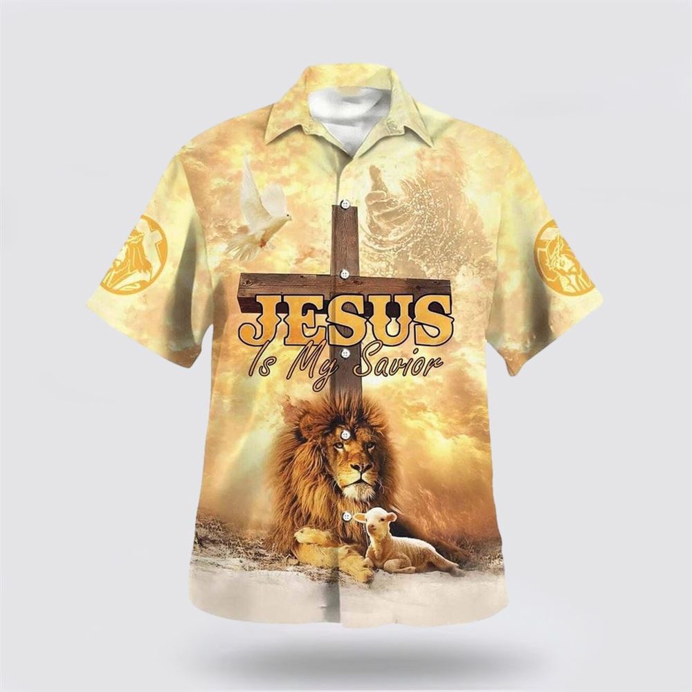 Lion Jesus Is My Savior Cross Hawaiian Shirt Christian Hawaiian Shirt Christian Summer Short Sleeve Shirt 1 uy3tnd.jpg Lion Jesus Is My Savior Cross Hawaiian Shirt Christian Hawaiian Shirt Christian Summer Short Sleeve Shirt 1 uy3tnd.jpg