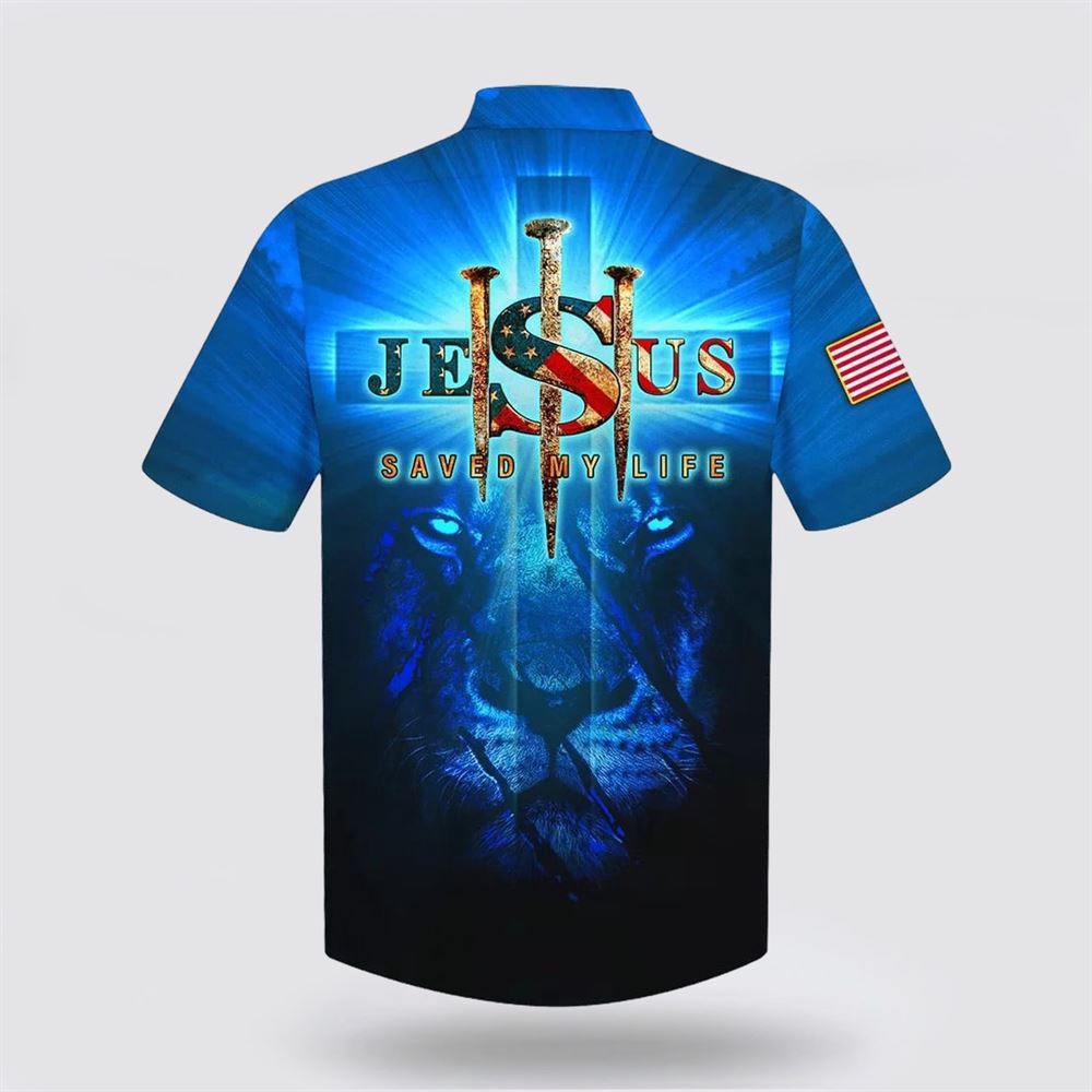 Lion Jesus Saved My Life Hawaiian Shirt Christian Hawaiian Shirt Christian Summer Short Sleeve Shirt 2 e1bjpz.jpg