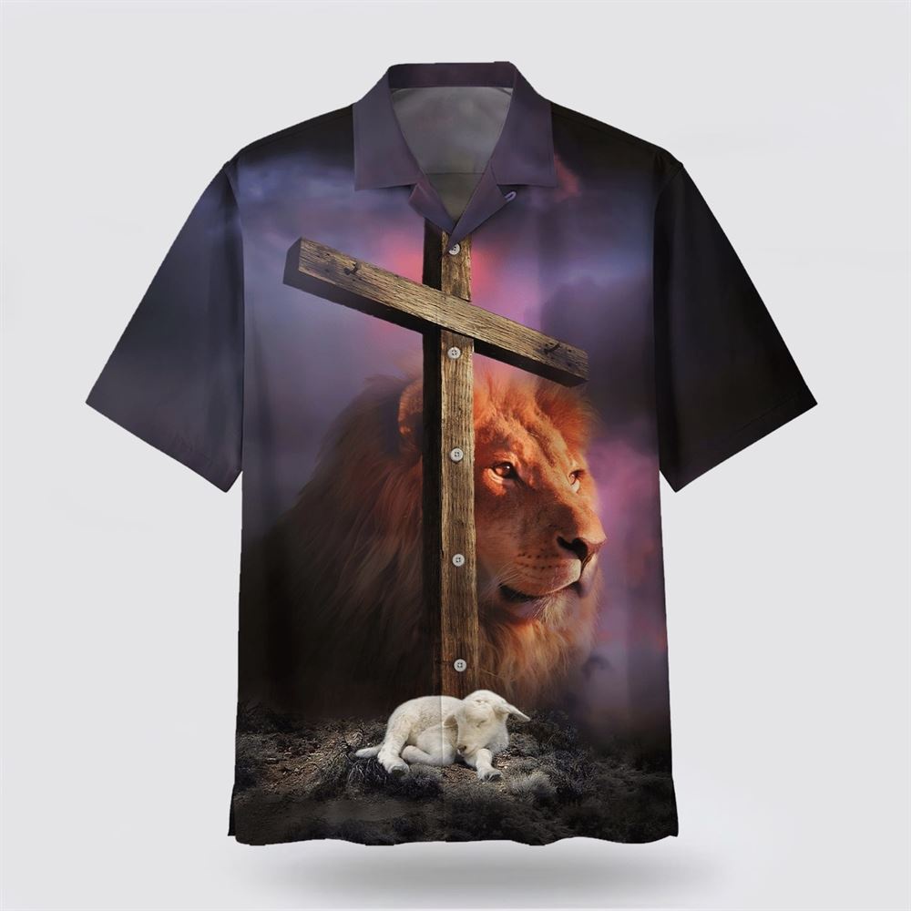 Lion Sheep Wooden Cross Hawaiian Shirts Christian Hawaiian Shirt Christian Summer Short Sleeve Shirt 1 zzmkha.jpg Lion Sheep Wooden Cross Hawaiian Shirts Christian Hawaiian Shirt Christian Summer Short Sleeve Shirt 1 zzmkha.jpg
