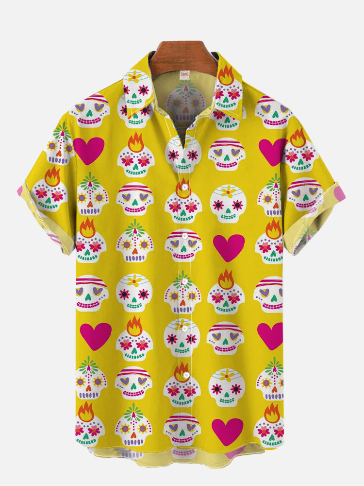 Mexican Hawaiian Shirt Bright Yellow Hawaiian Ethnic Style Mexican Skulls Hawaiian Shirt 1 qgiozi.jpg Mexican Hawaiian Shirt Bright Yellow Hawaiian Ethnic Style Mexican Skulls Hawaiian Shirt 1 qgiozi.jpg
